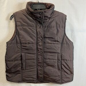 Weather Proof Garment Co Chocolate Brown Women's Lg Lined Puffer Vest Cold  Gear